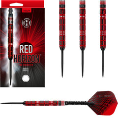 Harrows Red Horizon Steel Tip Darts 90% Tungsten — set contents and packaging