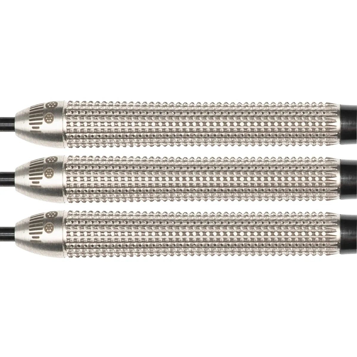 Torture Steel Tip Darts - 90% Tungsten — three barrel close-ups