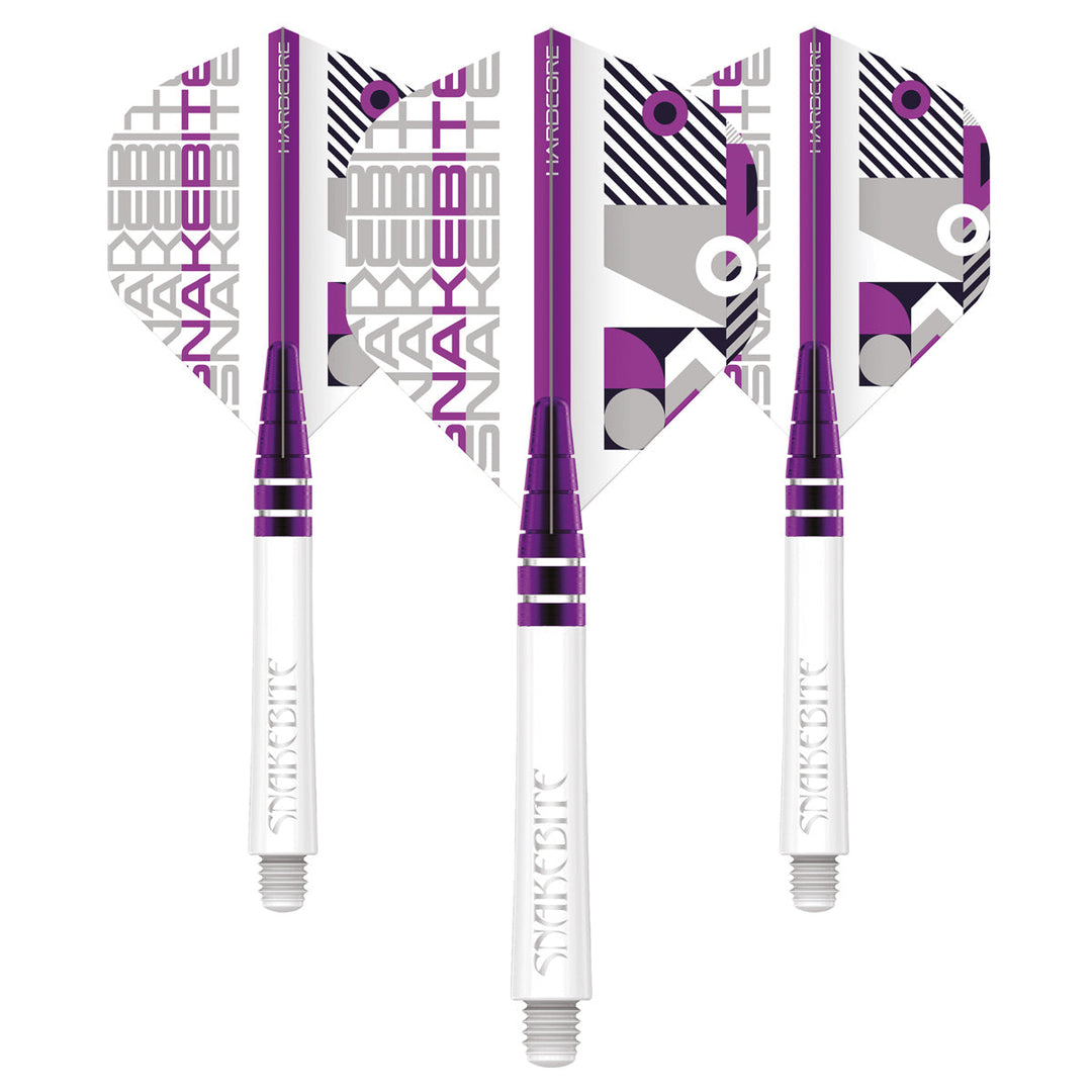 Red Dragon Peter Wright Hardcore Flight and Shaft Combo 2 — three white flights and shafts