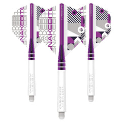 Red Dragon Peter Wright Hardcore Flight and Shaft Combo 2 — three white flights and shafts