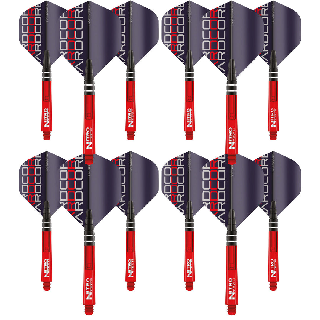 Red Dragon Snakebite Flight and Shaft Combo — red flight and shaft multipack