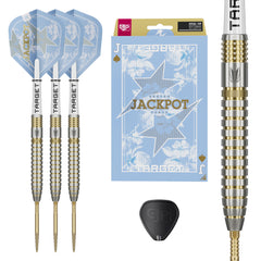 Adrian Lewis Showdown Steel Tip Darts - 95% Tungsten – full dart set and packaging