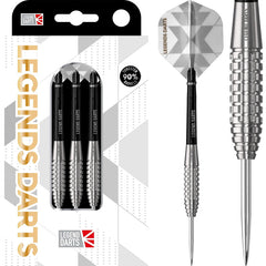 Legend Darts Bullet V9 Steel Tip Darts 90% Tungsten — dart, barrel detail and packaging