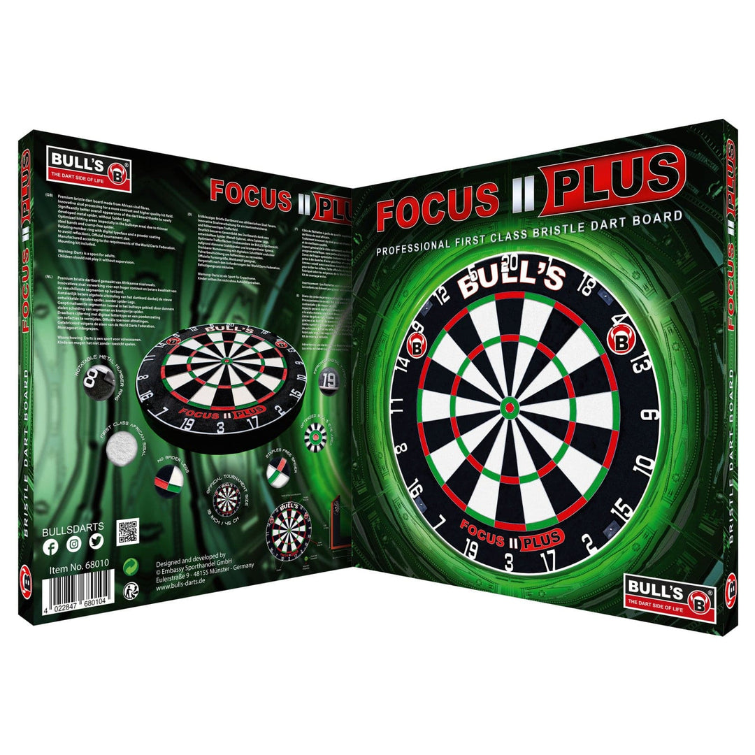 BULL'S Focus II Plus professional dartboard close-up