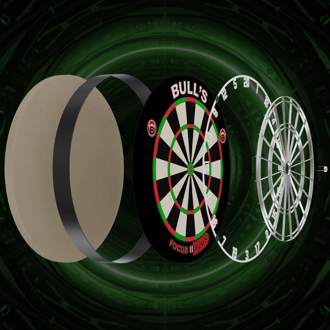 BULL'S Focus II Plus professional dartboard wire and sisal detail
