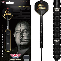 Bulls Kim Huybrechts Full Black Steel Tip Darts - 90% Tungsten 23g