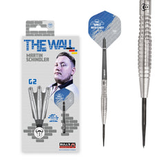 Bulls Martin Schindler G2 Steel Tip Darts 90% Tungsten — dart, barrel detail and packaging