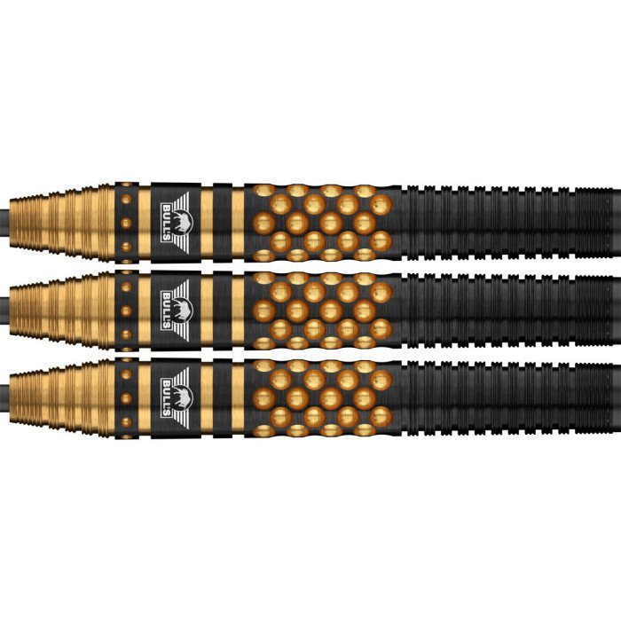 Bulls Richard Veenstra E2 Steel Tip Darts 90% Tungsten — three dart barrels