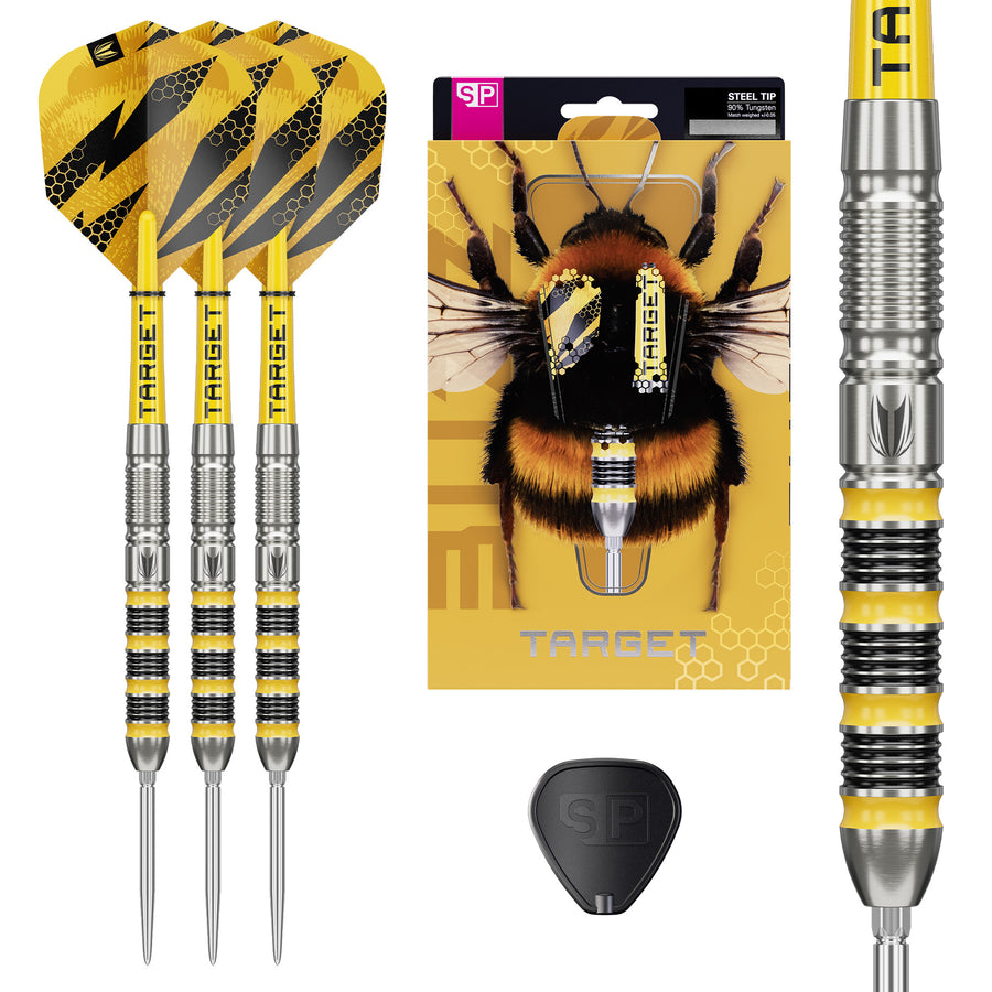 Buzz SP01 Steel Tip Darts - 90% Tungsten – product and packaging