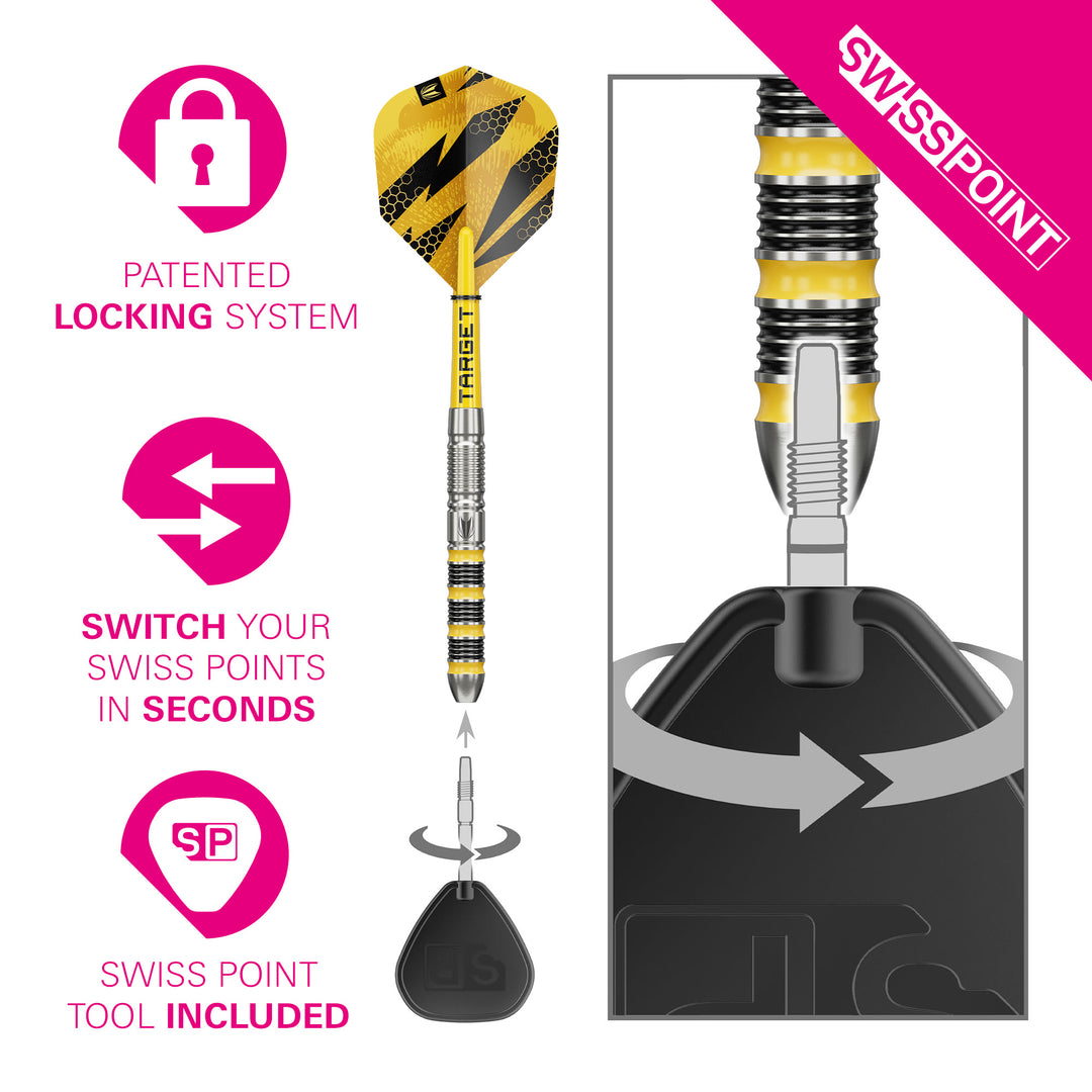 Buzz SP01 Steel Tip Darts - 90% Tungsten – product details and features