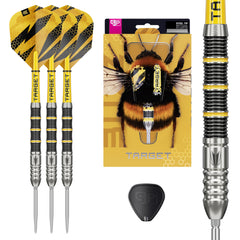 Buzz SP02 Steel Tip Darts - 90% Tungsten – set of three darts with packaging and Swiss Point key