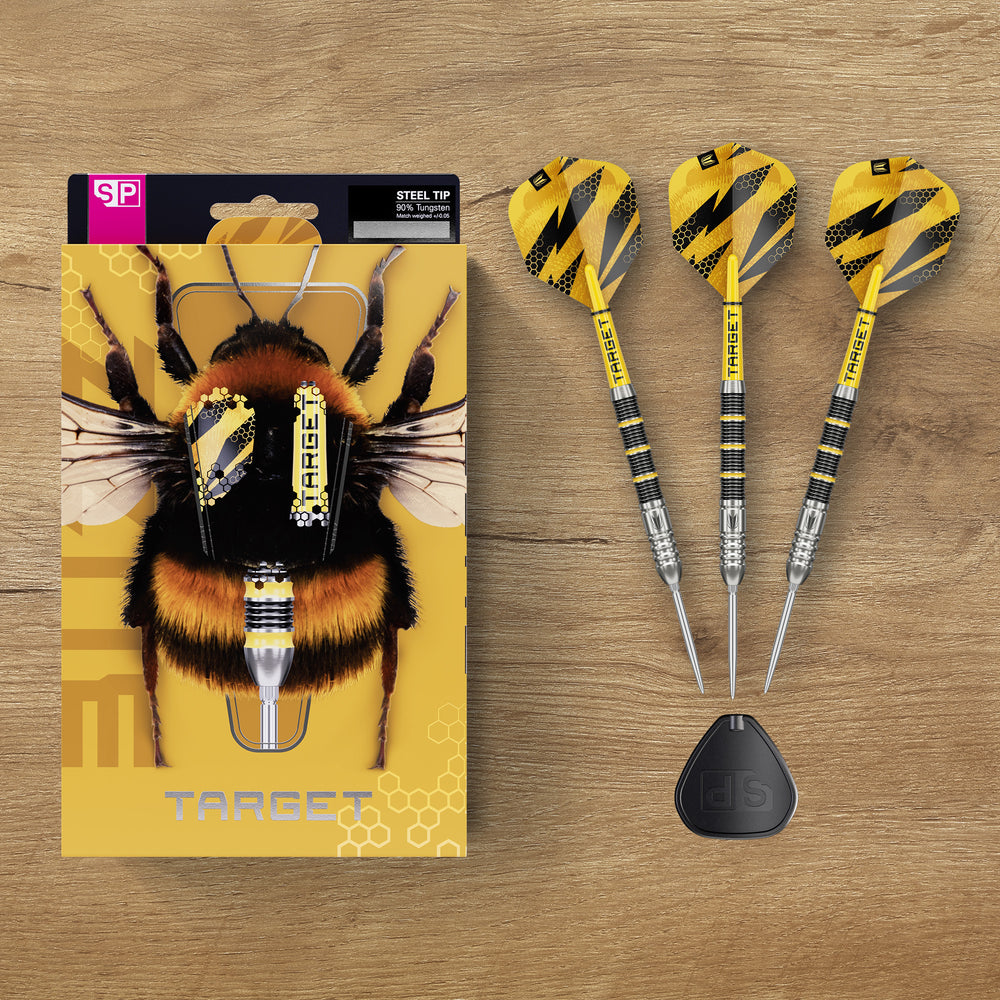 Buzz SP02 Steel Tip Darts - 90% Tungsten – set and packaging presentation