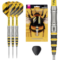 Buzz SP03 Steel Tip Darts - 90% Tungsten – set of three darts with packaging and Swiss Point key