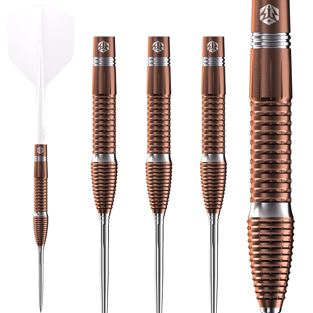 Caliburn Big Cats Steel Tip Darts 90% Tungsten — dart, barrels and grip detail