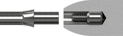 Cutaway view of a Caliburn Evo spigot installed inside a steel tip dart barrel