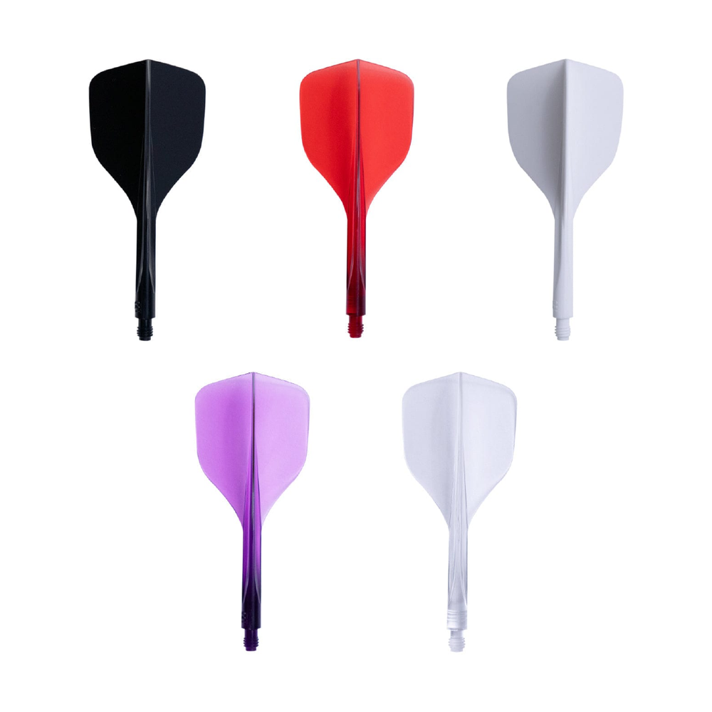 Condor AXE120 Small integrated flights and shafts; one of each offered colour shown on white. Colour options sold separately.