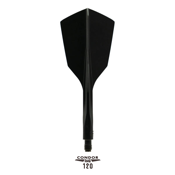 Condor Axe 120 Tri Dart Flights Narrow — black integrated flight and shaft