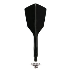 Condor Axe 120 Tri Dart Flights Narrow — black integrated flight and shaft