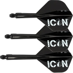 Condor Axe Player Flights Standard — three black flights and shafts