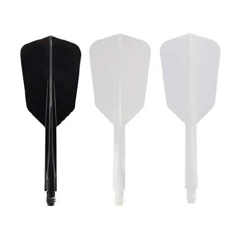 Condor - Axe Dart Flights - Wing Slim in Black, White, Clear; one of each offered colour shown, colour options sold separately.