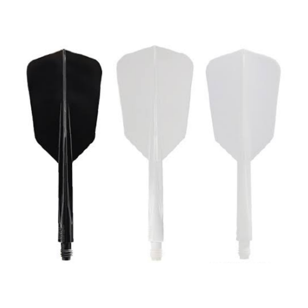 Condor - Axe Dart Flights - Wing Slim in Black, White, Clear; one of each offered colour shown, colour options sold separately.
