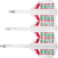 Condor Jose De Sousa Axe Dart Flights Small Shape — three white flights and shafts