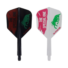 Condor Jose de Sousa The Special One2 Small integrated flights and shafts in Black and Clear; one of each offered colour shown on white. Colour options sold separately.