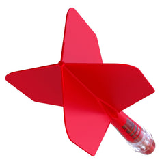 Cuesoul Big Wing Carbon Rost T19 Dart Flights — red integrated flight and shaft, top view