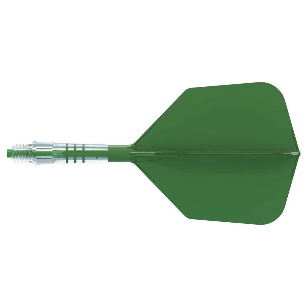 Cuesoul Big Wing Carbon Rost T19 Dart Flights — green integrated flight and shaft, side view