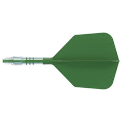 Cuesoul Big Wing Carbon Rost T19 Dart Flights — green integrated flight and shaft, side view