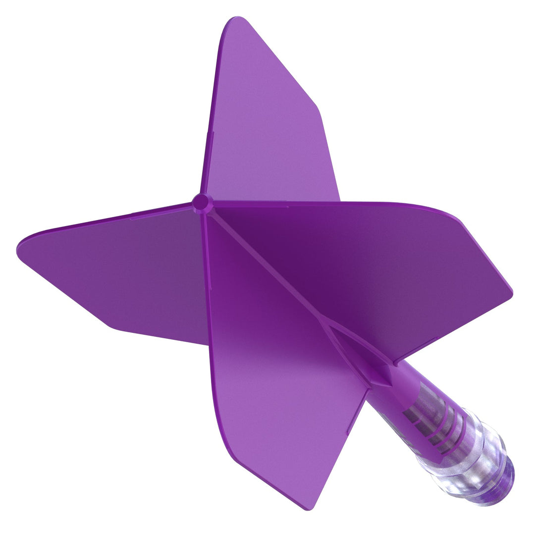 Cuesoul Big Wing Carbon Rost T19 Dart Flights — purple integrated flight and shaft, top view