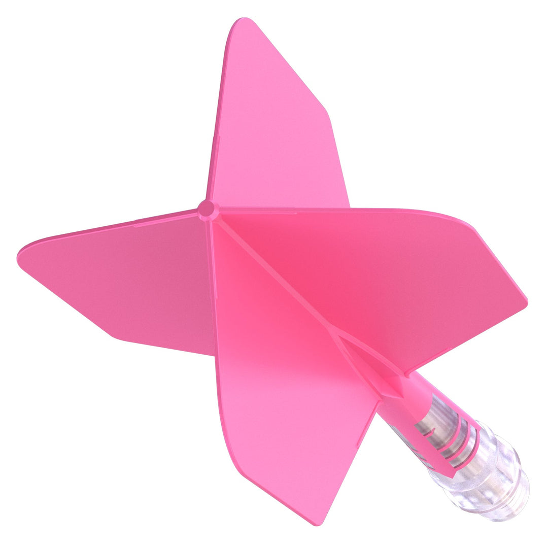 Cuesoul Big Wing Carbon Rost T19 Dart Flights — pink integrated flight and shaft, top view