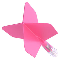 Cuesoul Big Wing Carbon Rost T19 Dart Flights — pink integrated flight and shaft, top view