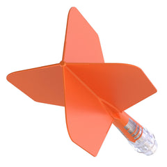 Cuesoul Big Wing Carbon Rost T19 Dart Flights — orange integrated flight and shaft, top view