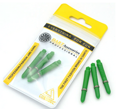 Cuesoul Polyethylene Dart Shafts — green shafts and packaging