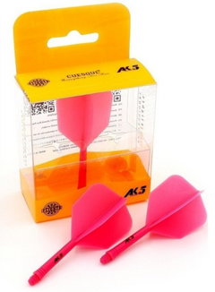 Cuesoul ROST AK5 Dart Shafts Big Wing — pink flights and shafts with packaging