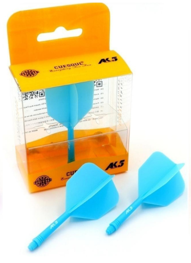 Cuesoul ROST AK5 Dart Shafts Big Wing — blue flights and shafts with packaging