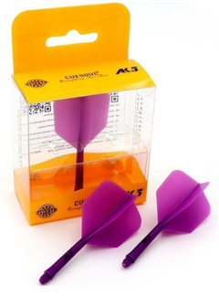 Cuesoul ROST AK5 Dart Shafts Big Wing — purple flights and shafts with packaging