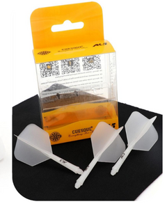 Cuesoul ROST AK5 Dart Shafts Big Wing — white flights and shafts with packaging