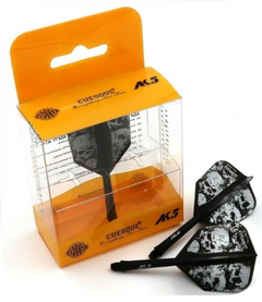 Cuesoul ROST AK5 Dart Shafts Big Wing — black flights and shafts with packaging