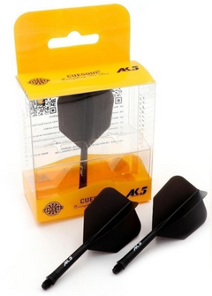 Cuesoul ROST AK5 Dart Shafts Big Wing — black flights and shafts with packaging
