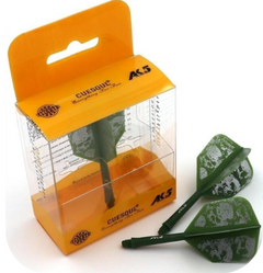 Cuesoul ROST AK5 Dart Shafts Big Wing — green flights and shafts with packaging