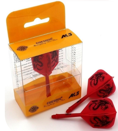 Cuesoul ROST AK5 Dart Shafts Big Wing — red flights and shafts with packaging