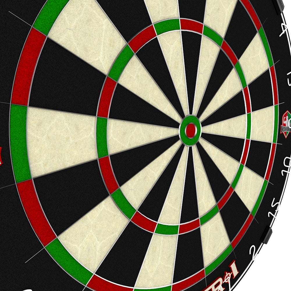 Cuesoul Tournamental Bristle Sisal Dartboard Set With 2 — dartboard, angled view