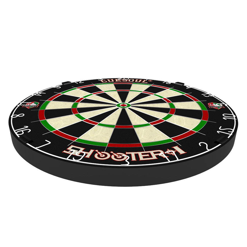 Cuesoul Tournamental Bristle Sisal Dartboard Set With 2 — dartboard, angled view
