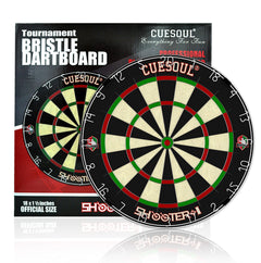 Cuesoul Tournamental Bristle Sisal Dartboard Set With 2 — dartboard and packaging