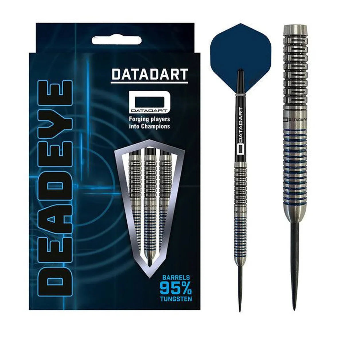 Deadeye Steel Tip Darts - 95% Tungsten — three barrel close-ups