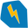 Yellow lightning bolt on a blue background