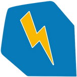 Yellow lightning bolt on a blue background