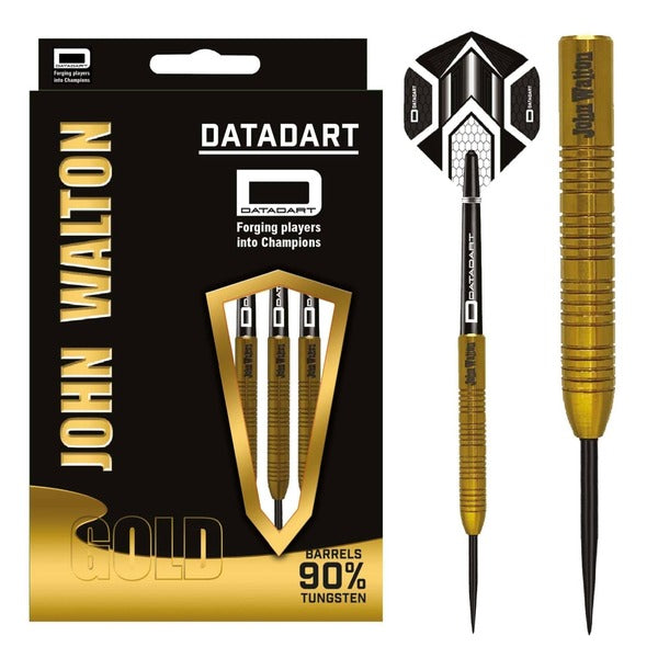 John Walton Gold Steel Tip Darts - 90% Tungsten — three barrel close-ups